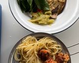 รูปขั้นตอนการทำที่ 2 ของ Oven Roasted Veg Pasta w/t Veg-Pork oat ball🥕🌶️🍝(พาสต้าผักย่างลูกชิ้นหมูโอ้ต)🍝🍆🫑🫚🧄