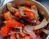 A picture of step 1 of Khandeshi special Shev bhaji.