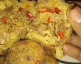 A picture of step 5 of Yam and meat balls.