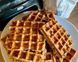Une image de l'étape 7 de Gaufres salées de courgettes à la farine complète Omie, au chèvre et aux lardons fumés.
