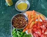 A picture of step 1 of Carrot tomato Black Chana Kasundi.
