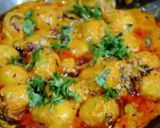 A picture of step 4 of Mughlai potatoes.