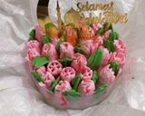 Foto langkah ke 9 dari resep Rainbow Cake (Flower Bucket Cake).