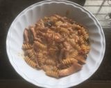 Foto del paso 6 de la receta: Fusillis en crema de verdeo con calamares y olivas negras