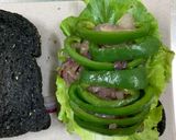 Hình bước làm 6 của món Sandwich than tre nhân beefsteak [Eat clean - Lose weight]