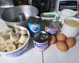 Foto del paso 1 de la receta: "Pudin de banano con crema de avellanas y maní"