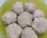Foto langkah ke 4 dari resep Pangsit Isi Ubi Ungu Keju (Frozen).