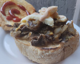 Foto del paso 10 de la receta: Sándwich de carne🥩, cebolla🧀caramelizada🌰 y queso🥯