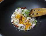 A picture of step 4 of Chavli kai palya /Cluster beans and chana dal dry curry:.