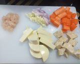 Foto langkah ke 1 dari resep Bubur tim ayam 4 ⭐+ tofu.