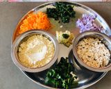 A picture of step 1 of Oats besan methi chilla.