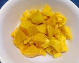 A picture of step 1 of Mango Kheer.