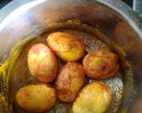 A picture of step 1 of Egg curry with baby potatoes & green peas #Cookpad.