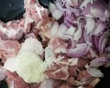 A picture of step 1 of Mutton white karahi.