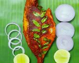 A picture of step 6 of Malabar trevally fish fry.