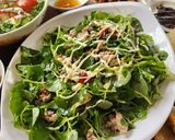 Hình bước làm 5 của món Rau càng cua trộn bò
