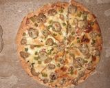 A picture of step 3 of Gola kabab Pizza with Black Coffee.
