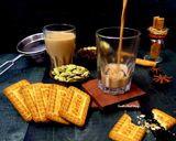 A picture of step 5 of Masala chai with Jaggery.