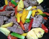 彩豔菠蘿炒羊梅花的食譜步驟4照片