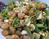 Hình bước làm 2 của món Cồi sò điệp xào rau muống