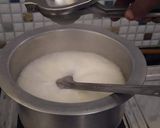 A picture of step 3 of Chhena poda Orissa dish.