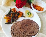 A picture of step 8 of RAGI PARATHA with Aloo Bhindi SABJI.
