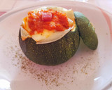 Foto del paso 5 de la receta: Calabacín relleno de setas con jamón, queso y sobrasada