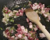 A picture of step 2 of Rosemary and pancetta risotto.