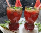 A picture of step 7 of Super Cooling and Refreshing Watermelon Strawberry mocktail.