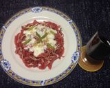 Foto del paso 5 de la receta: Masa fresca! espaguetis de beterraga con salsa gorgonzola!!