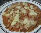 Foto del paso 9 de la receta: "Pizza"🍕de plátano🍌🥓🍗pintón🍕🧀🍅sin horno