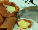 Foto langkah ke 4 dari resep Crepe and Vanilla Blue Ice Cream.