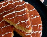 A picture of step 5 of Eggless caramel cake.