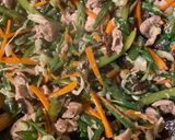 A picture of step 4 of Saucy Chicken Chowmein Indian Chinese Style.