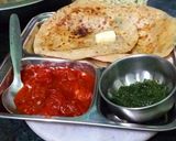 आलू का पराठा, टमाटर की मीठी और हरी चटनी(Aloo ka paratha tamatar रेसिपी चरण 5 फोटो