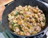 A picture of step 9 of Pork Sauté with Fennel and Cheesy Zucchini.