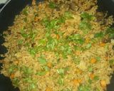 A picture of step 3 of Omelette rice 😋.