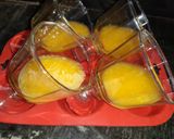 A picture of step 3 of Mango lychee panna cotta.