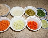 A picture of step 1 of Albacore Pea Chimichanga Salad.