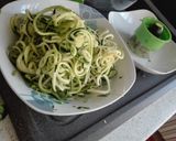 A picture of step 2 of Zucchini Noodles with Spinach Pesto.