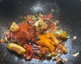 A picture of step 8 of Jowar Bhakri and pithla.