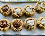 รูปขั้นตอนการทำที่ 3 ของ คุกกี้โอ้ตหยอดหน้าชอกโกแลตที่ชอบ🍫🍪(Oat cookies topping with Favorite Choco Bar)🍫