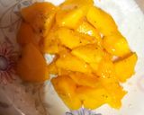 A picture of step 2 of Peach black pepper chaat.