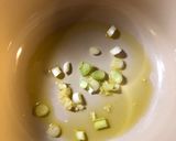 A picture of step 2 of Tofu, miso and noodle soup - vegan.