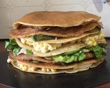 Foto del paso 6 de la receta: Torta de verduras y pollo en panqueques