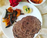 A picture of step 6 of RAGI PARATHA with Aloo Bhindi SABJI.