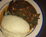 A picture of step 4 of Efo riro olowo pooku (vegetables soup).