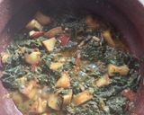 A picture of step 3 of Xaak and Aloo Pitika.