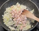 A picture of step 1 of Chicken Omurice - the old classic Japanese comfort meal, chicken kitchup rice with omlette.