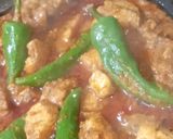 A picture of step 5 of Achar gosht with homemade masala.